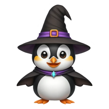 penguin in role witch sticker