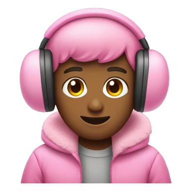 Pink ear muffs sticker