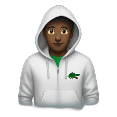 Black guy using lacoste hoodie sticker