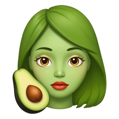 Un aguacate con unos labios grandes sticker
