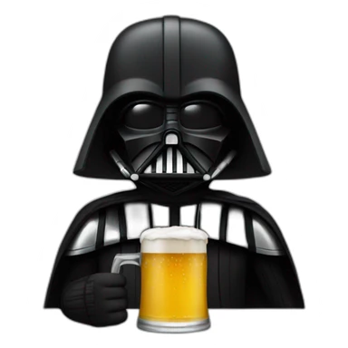 Dark Vador with a beer sticker