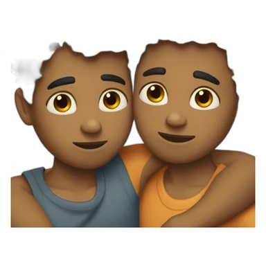 two brother hugging sticker