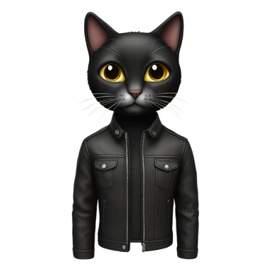 black tall and skinny cat leather jacket sticker