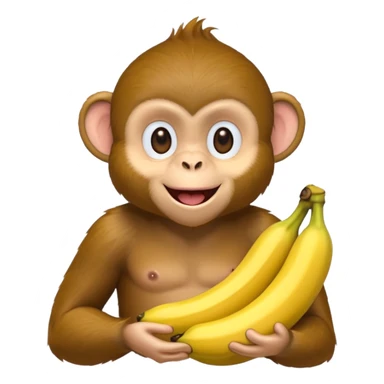 Monkey holding banana sticker