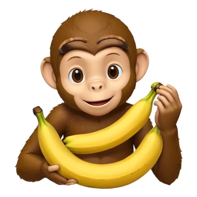 Curious George monkey peeling a banana sticker