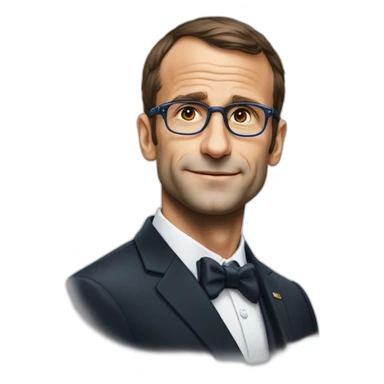 Macron avec des lunettes arc en ciel qui fait la fere sticker