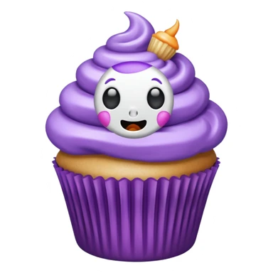 cupcake fantasma roxo e branco sticker