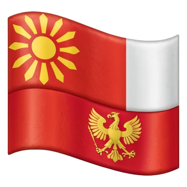 a flat flag that is split down the middle of half the polish flag and half the macedonian flag sticker