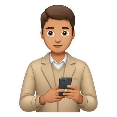 A man with his smartphone sticker