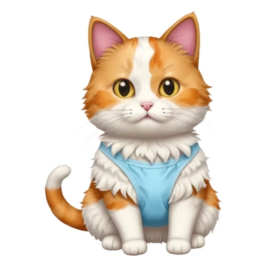 cat with a visible diaper sticker