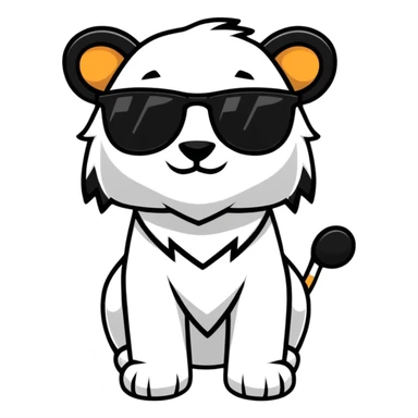 cool lion with sunglasses sticker