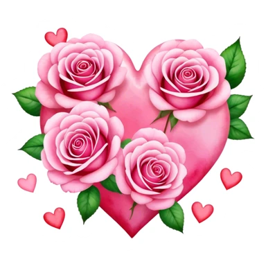 roses and pink hearts  sticker