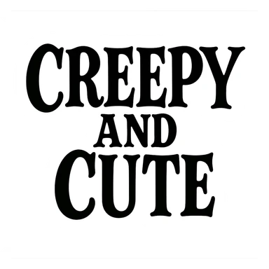 Creepy and cute text, goth sticker