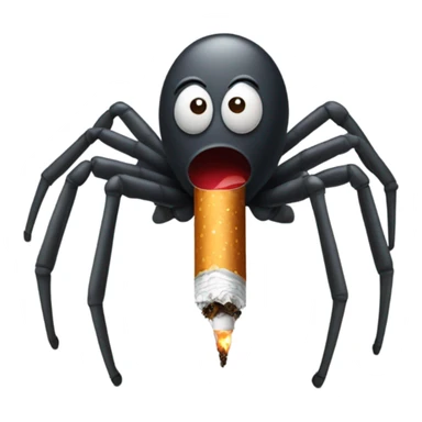 Spider with a cigarette sticker