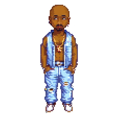 2Pac в полный рост, no background sticker