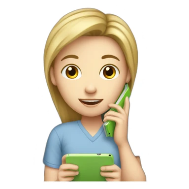 white girl using his phone while should study sticker