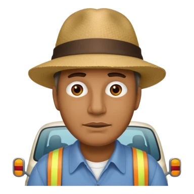 homme créole réunionnais  avec chapeau embouteillage route  sticker