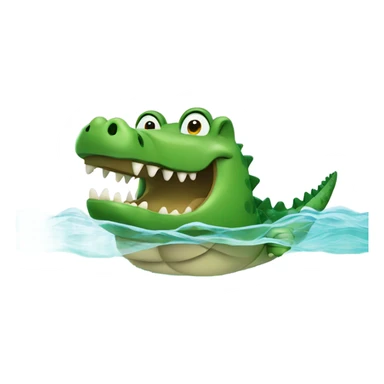 crocodile waving while swimming  sticker