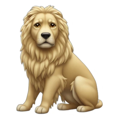 Chien sur lion sticker