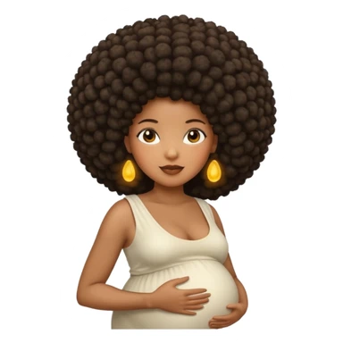 pregnant black woman with afro sticker
