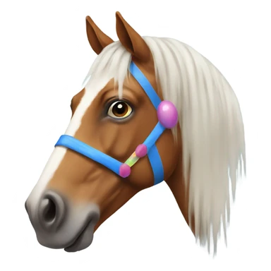 Horse with clown makeup and nose  sticker