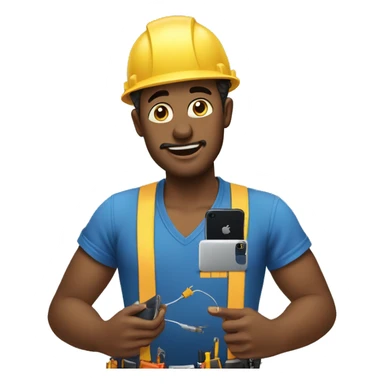 the guy engineer in blue shirt repairing iPhones sticker