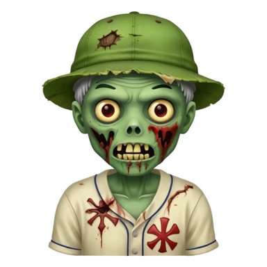 baseball hatted zombie sticker