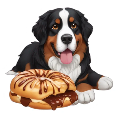 Bernese Mountain Dog eating cinnamon buns sticker