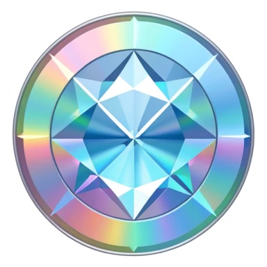 diamond CD emoji in minimalist style with a holographic effect sticker