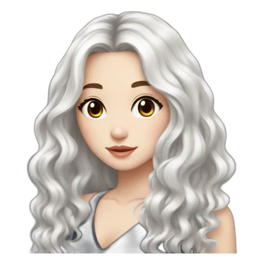 Beautiful girl,Black hair,wavy hair，long hair,White skin,Black eyes,Chinese sticker