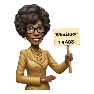 Shirley Chisholm holding a sign that says Firm 1968 sticker