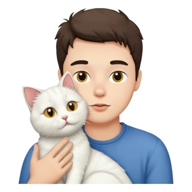 Cat kissing a man sticker