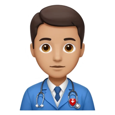 doctor con uniforme azul sticker