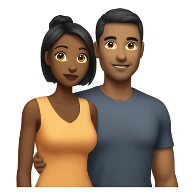 Black woman and slightly tanned asian man couple sticker