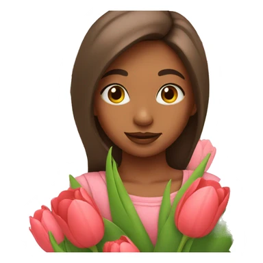 Girl with tulips sticker