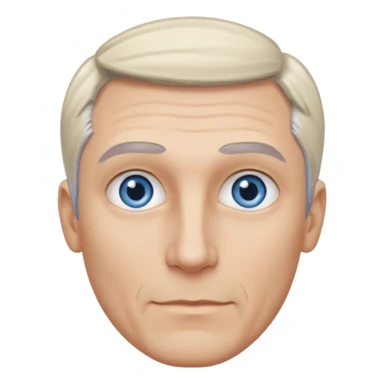 Avatar pic male gray hair blue eyes clean shaven blonde eyebrows high cheekbones sticker