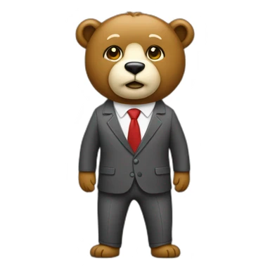 oso con de traje, trabajando con una mcbook sticker