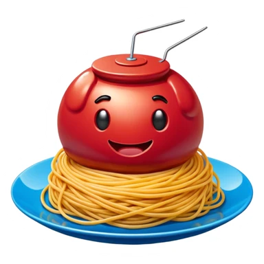 Jeff Koons style spam meatball spaghetti abstract art sculpture  sticker