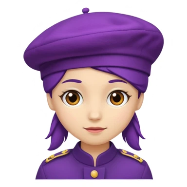 a purple berret sticker