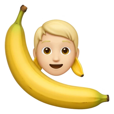 Emoji with banaan in ear sticker