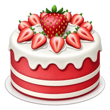 a red strawberry cake sticker