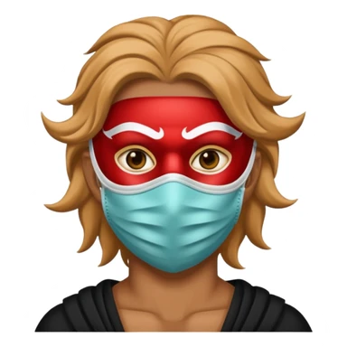 human with a mask sticker