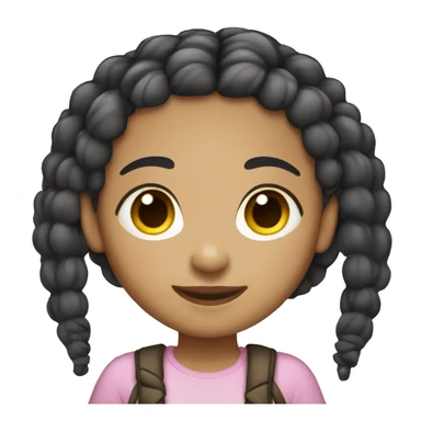 Light skin girl with braids sticker