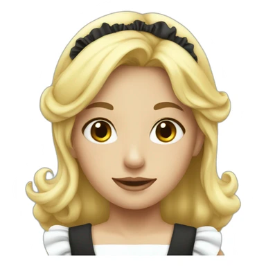 blonde girl dressed as a maid sticker