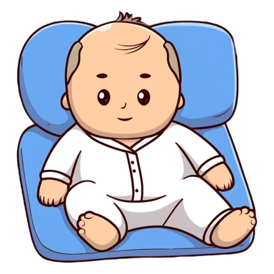 Vladimir Putin in pajamas lying on a memory foam pillow, testing it with a relaxed expression sticker