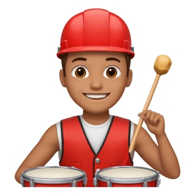 Drummer + red vest. sticker