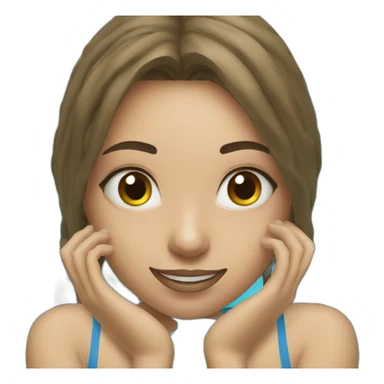 Girl in pool sticker