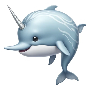 Cinematic Noble Narwhal Portrait Emoji, Poised and majestic, with a robust, streamlined body draped in mottled, silvery-gray skin, featuring a long, spiraled, ivory tusk and deep, thoughtful eyes that exude ancient oceanic wisdom, Simplified yet sharp and sophisticated features, highly detailed, glowing with a soft, ethereal arctic glow, high shine, intelligent and enigmatic, stylized with an air of mythical marine grandeur, focused and graceful, soft glowing outline, capturing the essence of a watchful and confident sea unicorn that appears ready to glide out of the screen with timeless authority! sticker