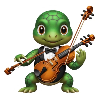 TUrtle playing violin sticker