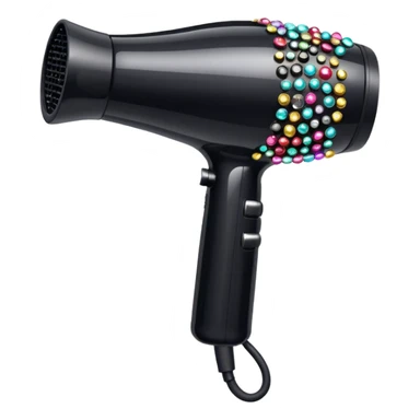black blow dryer covered in gems sticker